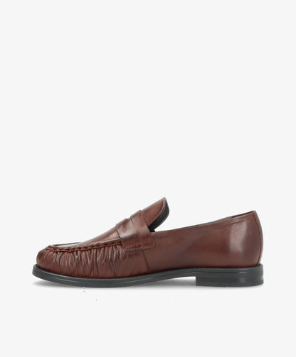 WHISPER - Mørkebrun blødt læder - Loafers Dame