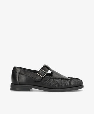 WHISPER TEE - Sort blødt læder - T-strap shoes Dame