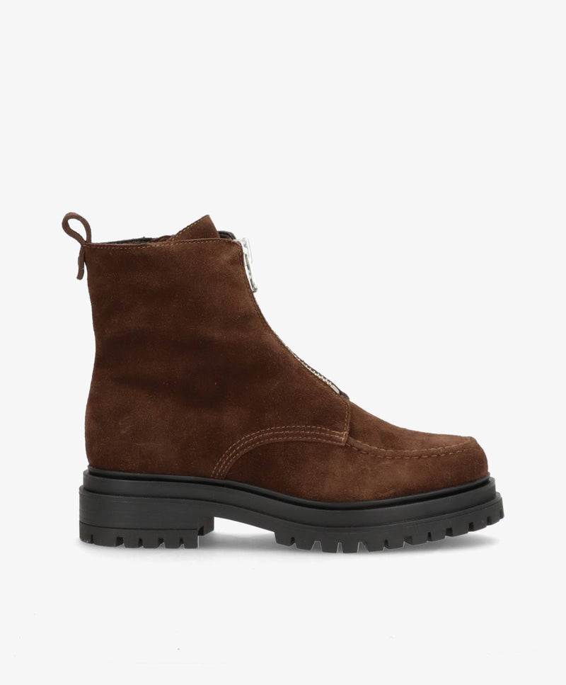 ASPEN ZIP S - Mørkebrun ruskind - Støvle med lynlås Dame