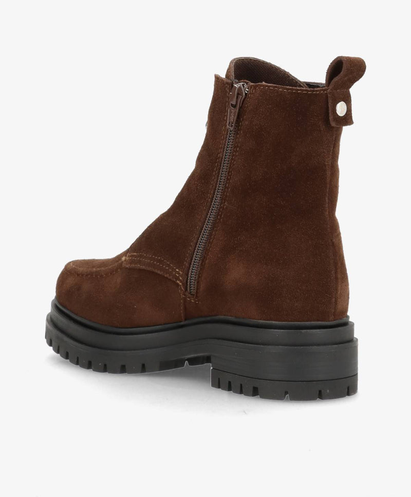 ASPEN ZIP S - Mørkebrun ruskind - Støvle med lynlås Dame
