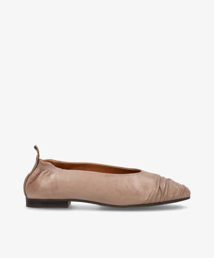 AZURA - Beige læder - Ballerina Dame