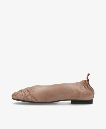 AZURA - Beige læder - Ballerina Dame