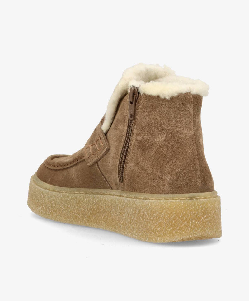 BARBARA S WARM - Beige Ruskind - Ankelstøvle - Dame