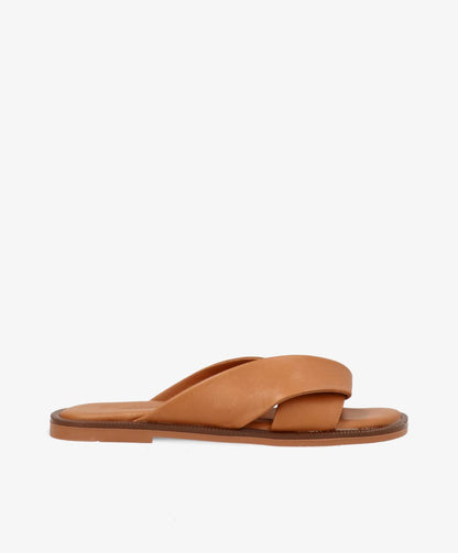 BRIGITTE - Cognac læder - Sliders Dame