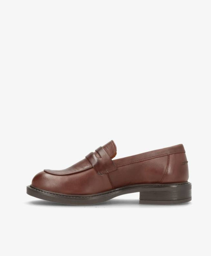LORETTA - Mørkebrun Læder - Loafers - Dame