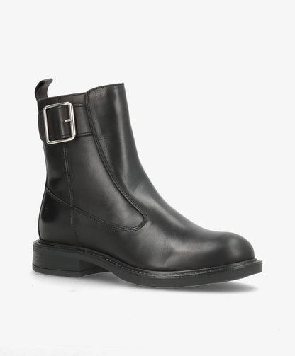 DANA - Sort Læder - Ankelstøvle - Dame