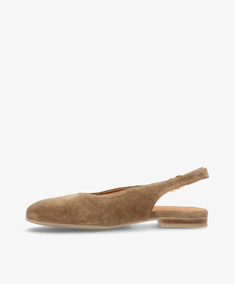 ELANOR S - Mørk beige ruskind - Slingback sko Dame