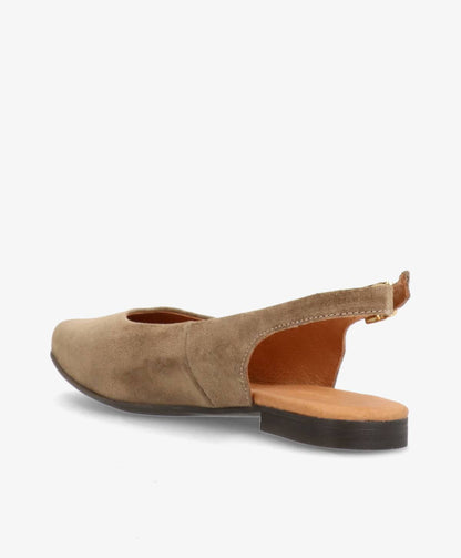ESTELLE S - Mørk beige ruskind - Slingback sko Dame