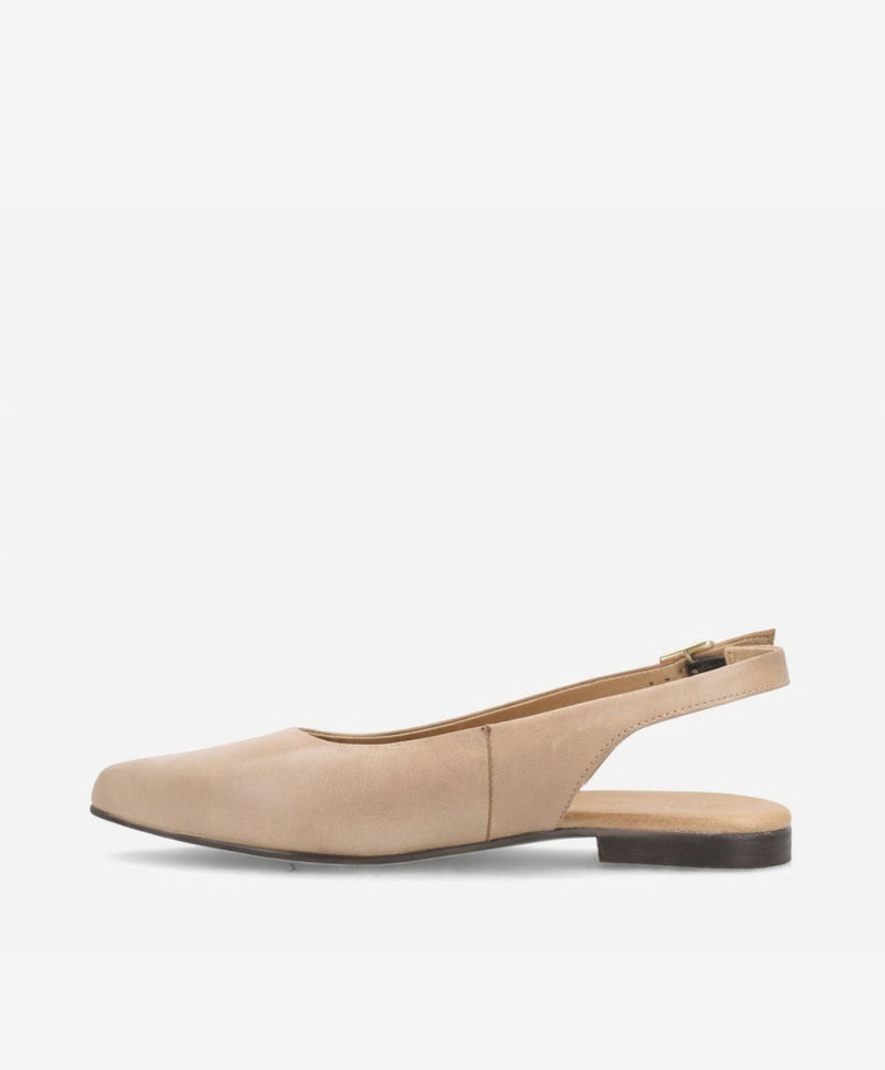 ESTELLE - Beige læder - Slingback sko Dame