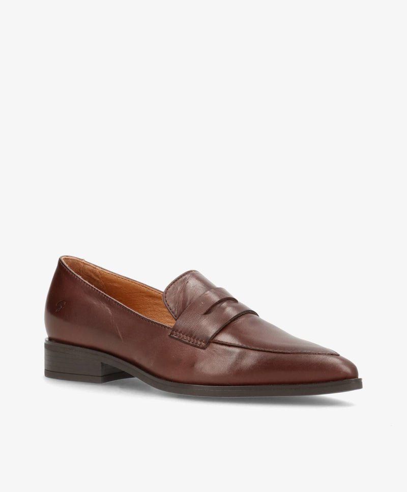 HENNY - Mørkebrun Læder - Loafers - Dame