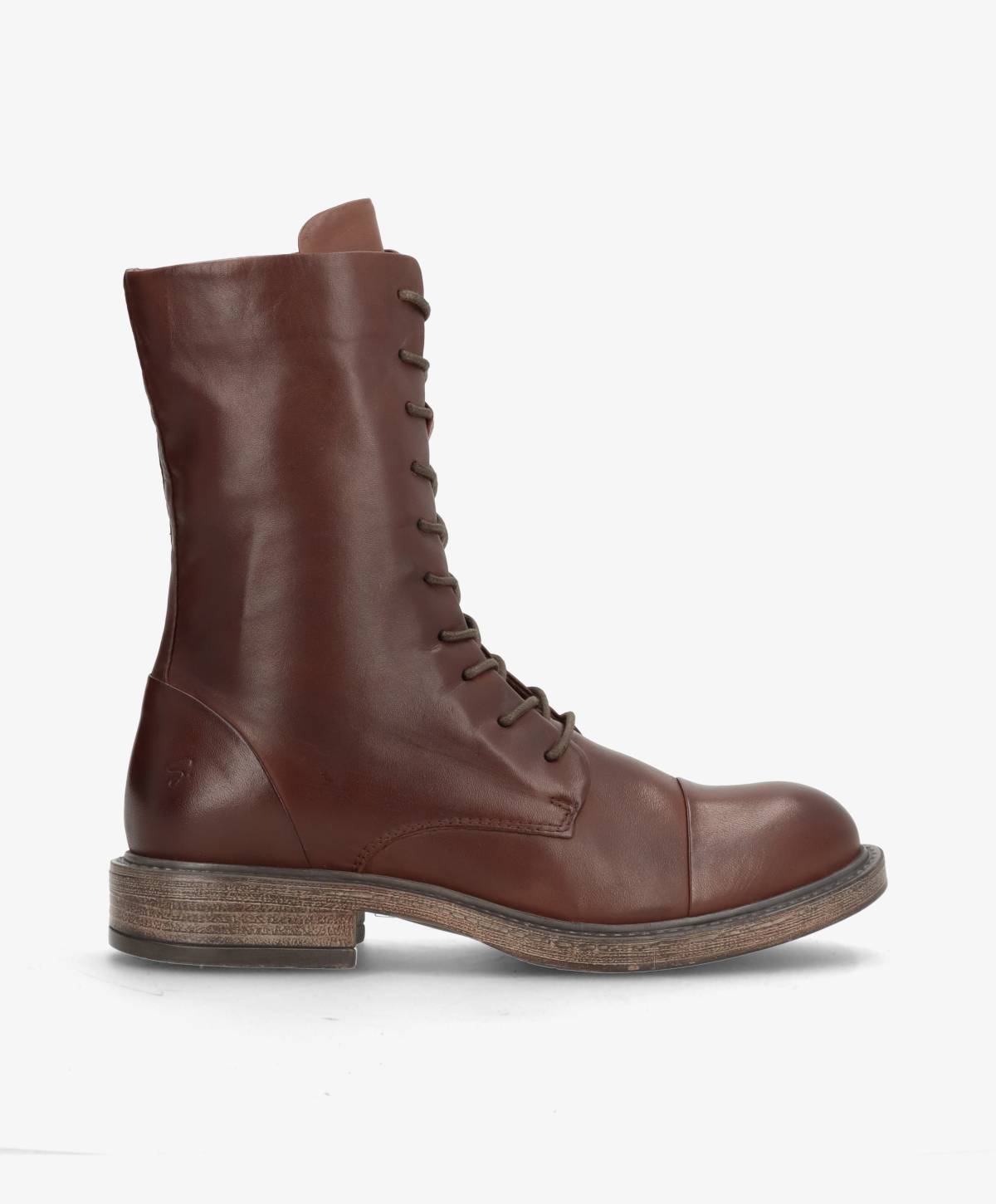 JENNIFER - Mørkebrun Læder - Snørestøvle - Dame