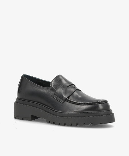 LIEKE - Sort Læder - Loafers - Dame
