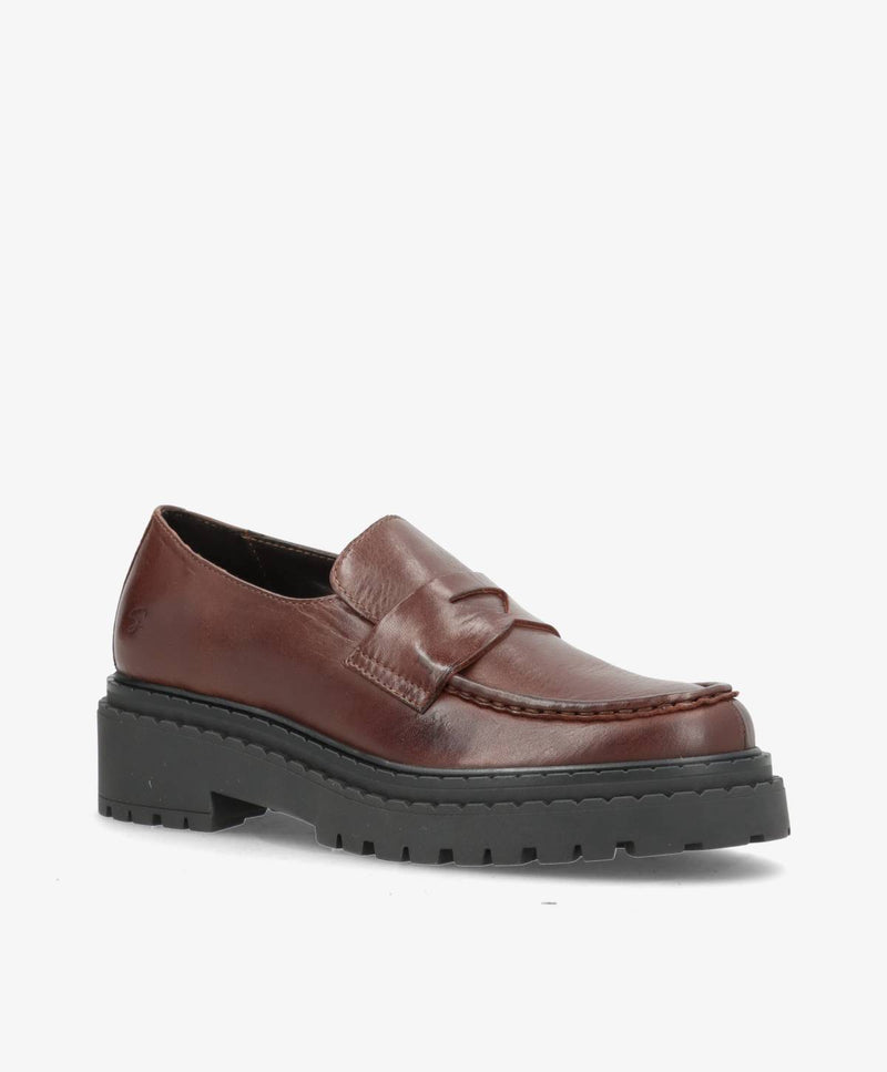 LIEKE - Mørkebrun Læder - Loafers - Dame