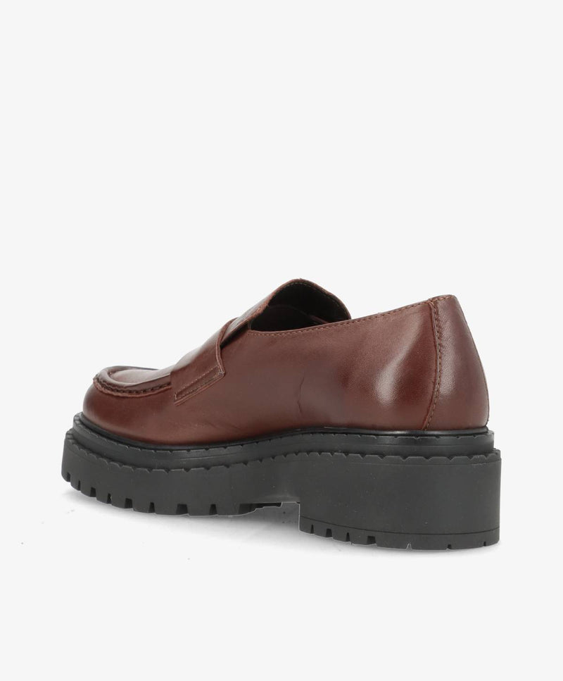 LIEKE - Mørkebrun Læder - Loafers - Dame