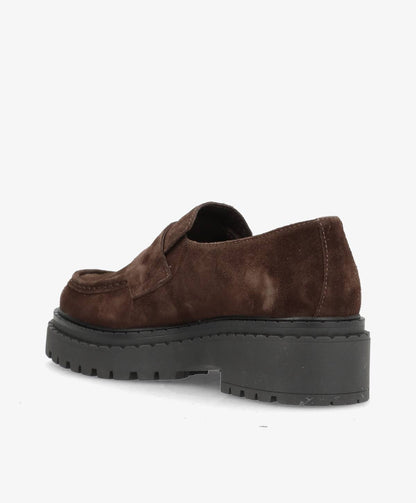 LIEKE S - Mørkebrun Ruskind - Loafers - Dame