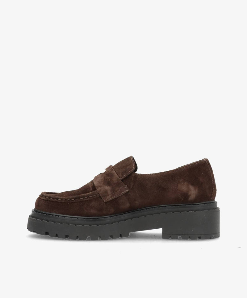 LIEKE S - Mørkebrun Ruskind - Loafers - Dame