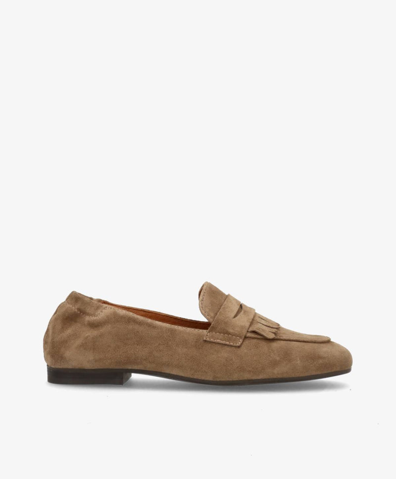 LILOU S - Mørk beige ruskind -  Loafer Dame