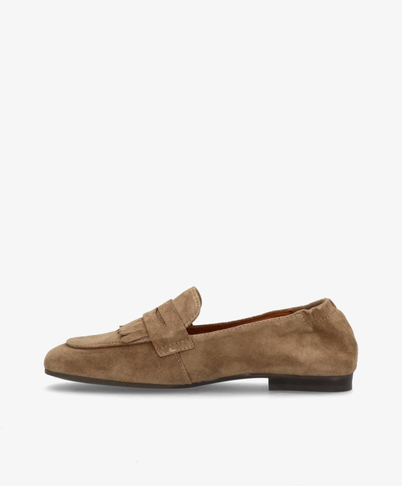 LILOU S - Mørk beige ruskind -  Loafer Dame