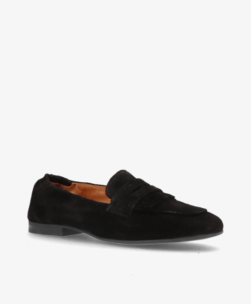 LILOU S - Sort ruskind - Loafer Dame