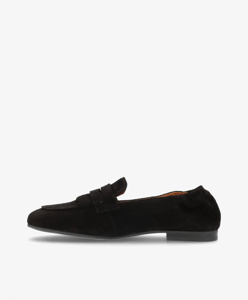 LILOU S - Sort ruskind - Loafer Dame