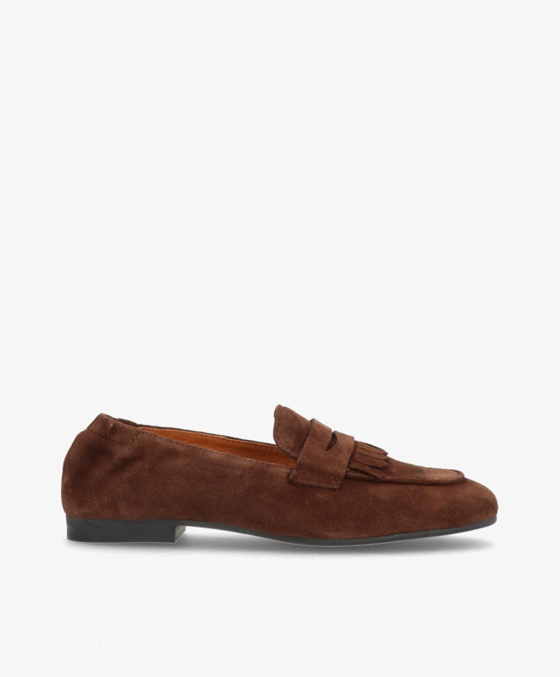 LILOU S - Mørkebrun ruskind - Loafer Dame
