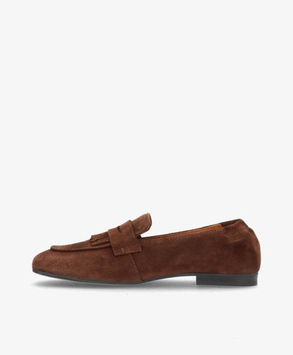 LILOU S - Mørkebrun ruskind - Loafer Dame