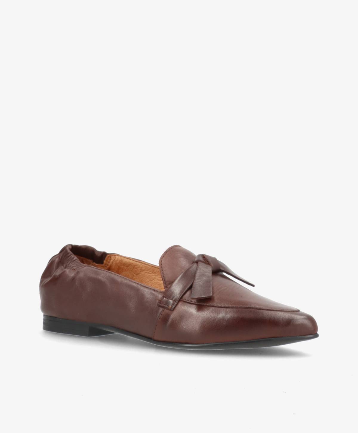 LUMIÉ - Mørkebrun læder - Loafers med spids Dame
