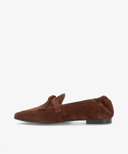 LUMIÉ S - Mørkebrun ruskind - Loafers med spids Dame