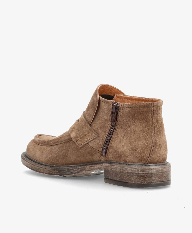 MOANA S ZIP - Brun Ruskind - Ankelstøvle - Dame