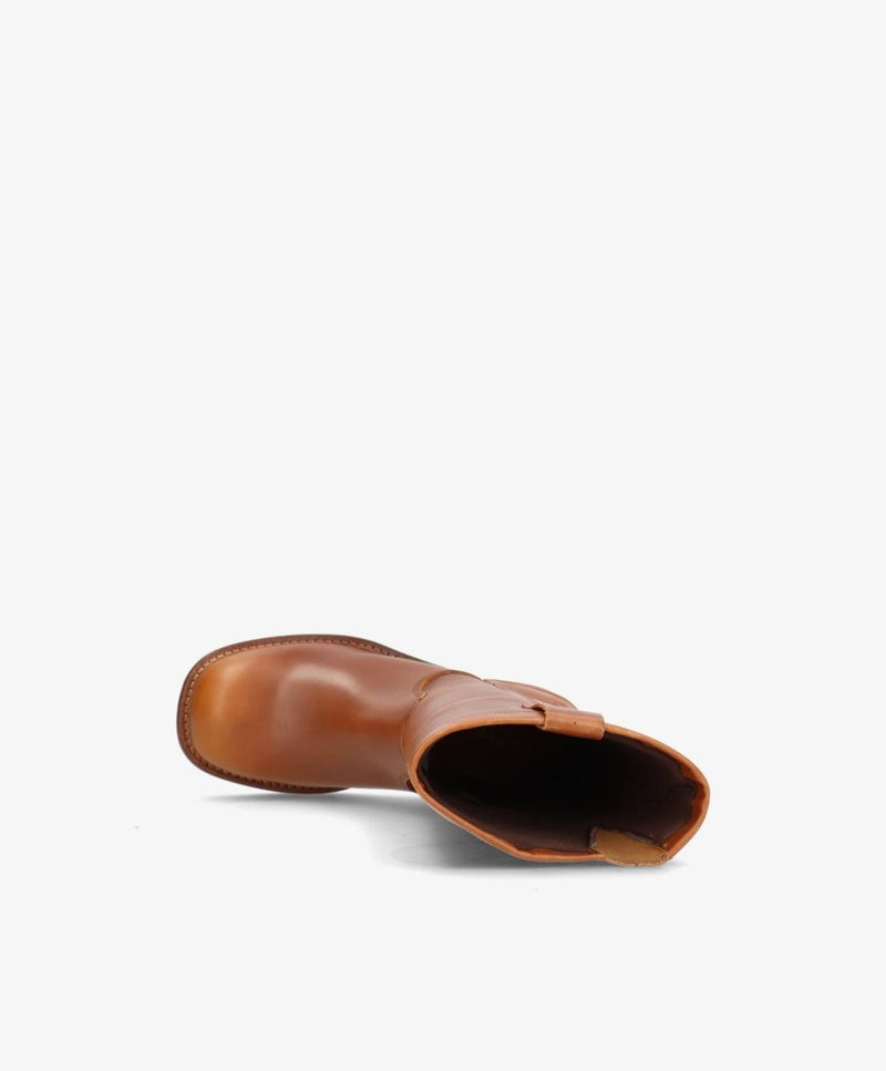 MONTI - Cognac Læder - Høj støvle med hæl - Dame
