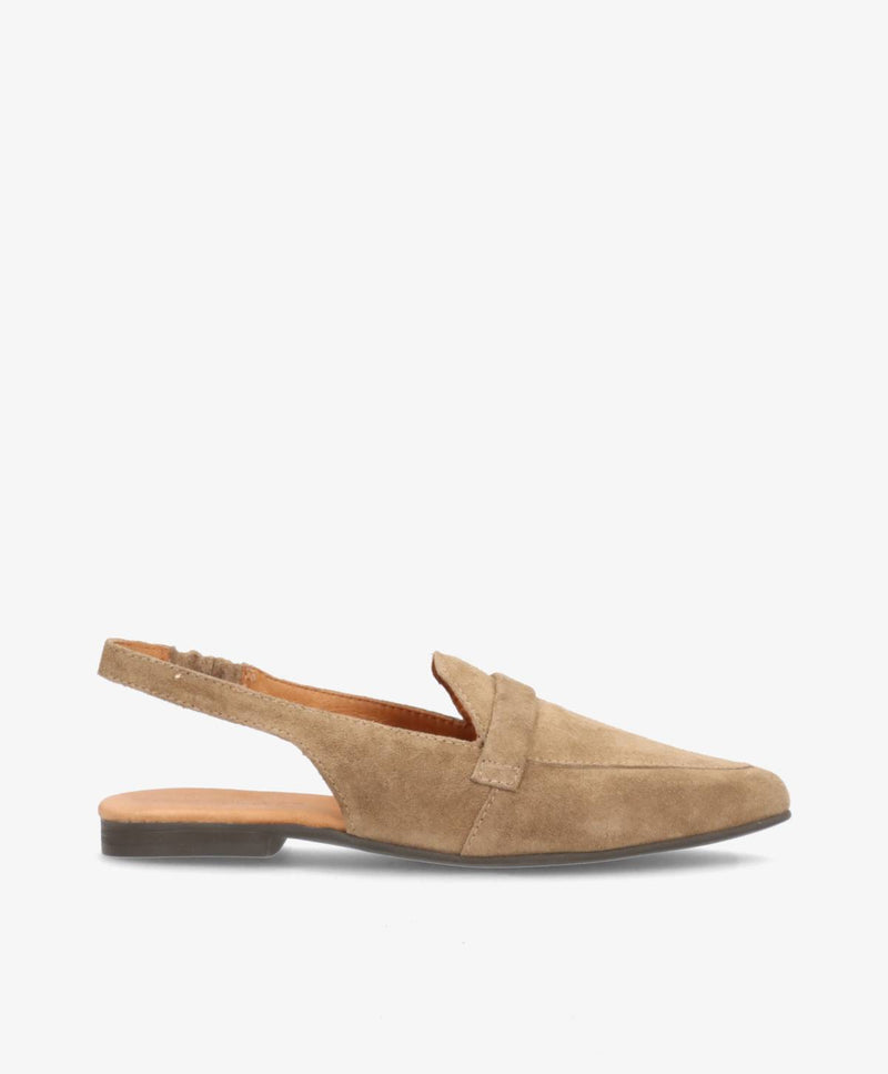 ROMY S - Beige ruskind - Slingback sko Dame