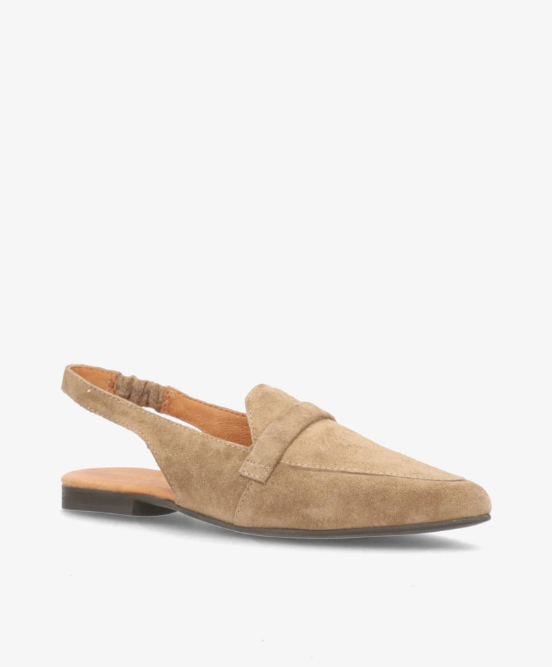 ROMY S - Beige ruskind - Slingback sko Dame