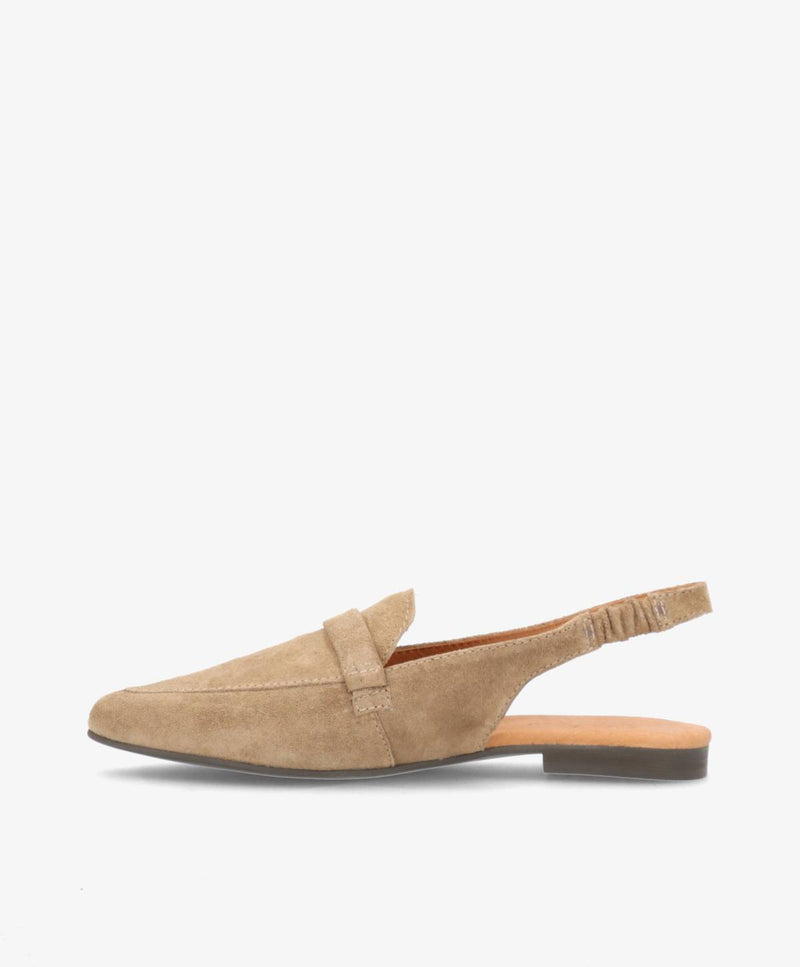ROMY S - Beige ruskind - Slingback sko Dame