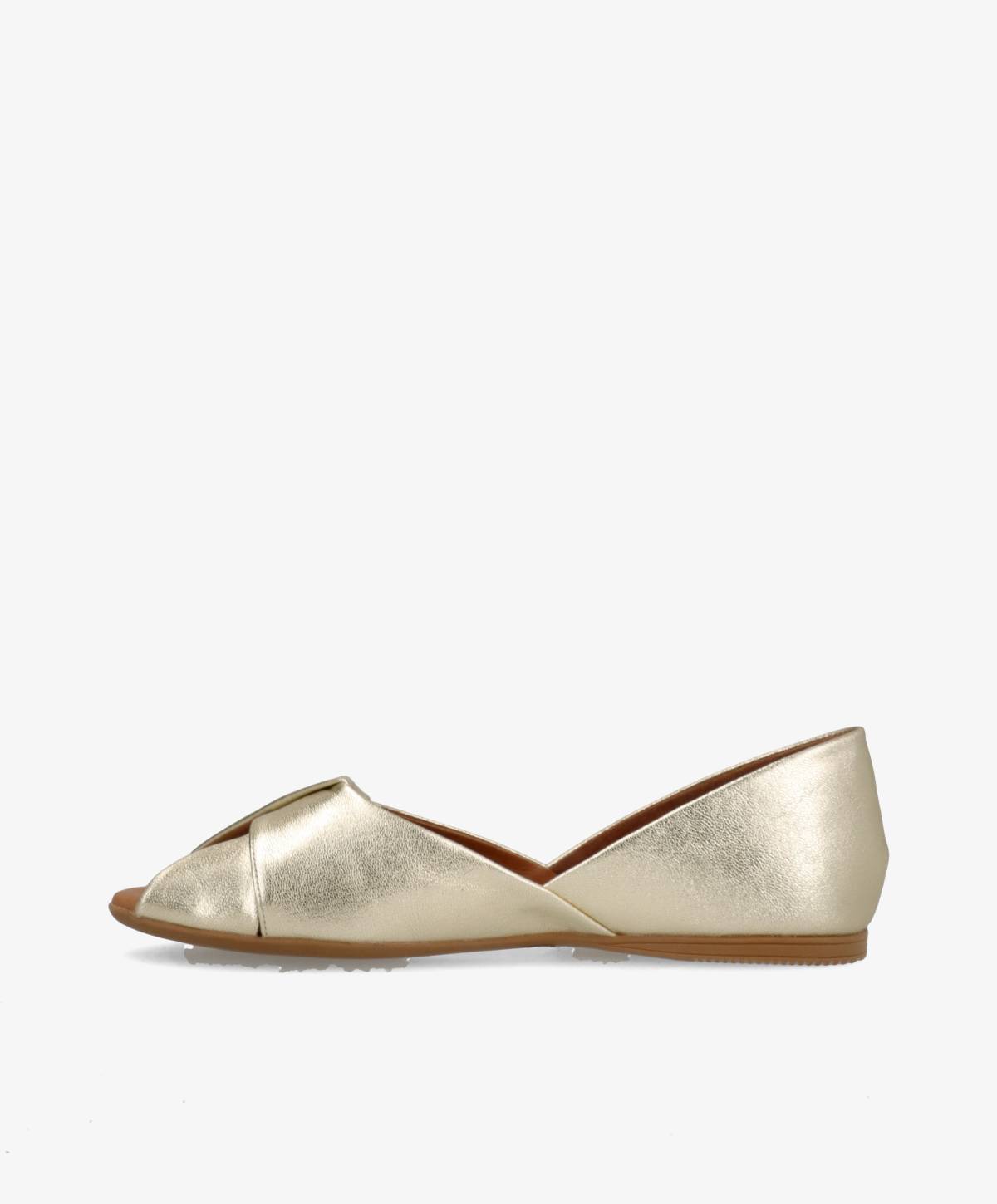 VIVA L - Champagne laminat læder - Ballerina Dame