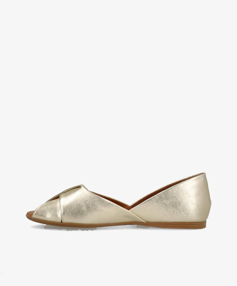 VIVA L - Champagne laminat læder - Ballerina Dame